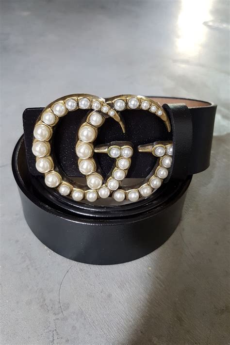 gucci.pearl belt|Shop Used Gucci Belts .